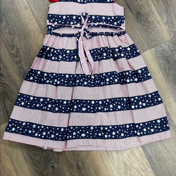 Bonnie Jean Red, White, & Blue Stars & Stripes 4th of July Dress size 6X zip up - Picture 8 of 10